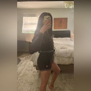 FP Movement Charcoal and Gray Hooded Romper